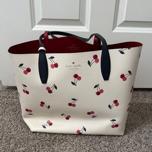 Kate Spade Red Cherry Print Tote